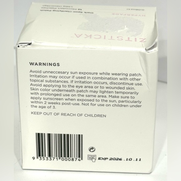 ZitSticka Hyperfade Microdart Pimple Patch, Post-Zit Blemishes, Hydrates 12 Pack - Picture 3 of 4